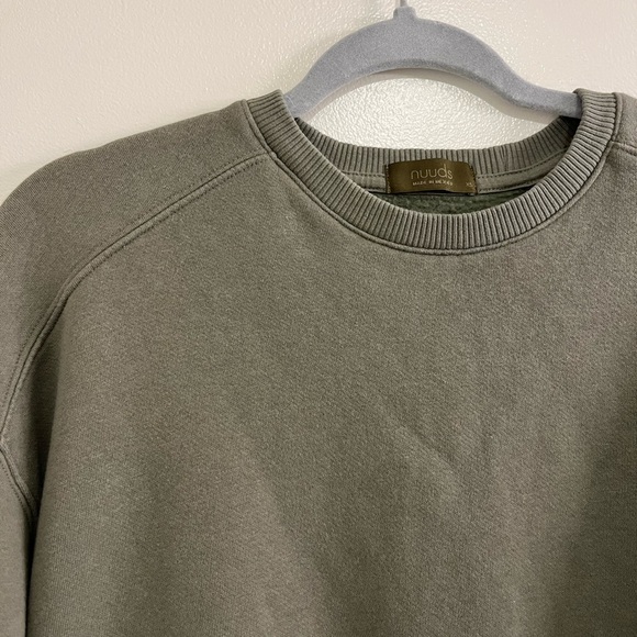 Nuuds Cropped Crewneck Sweatshirt in Olive Size XS - Picture 6 of 14
